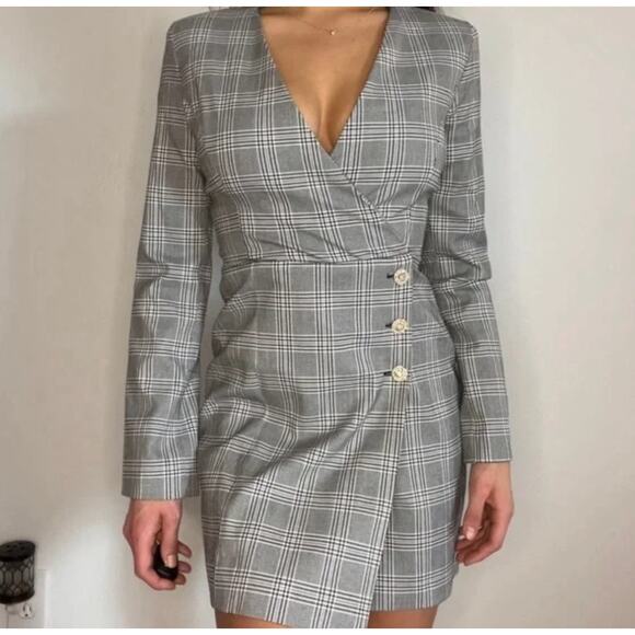 ZARA BLOGGER FAVORITE PLAID BLAZER DRESS - Picture 7 of 16